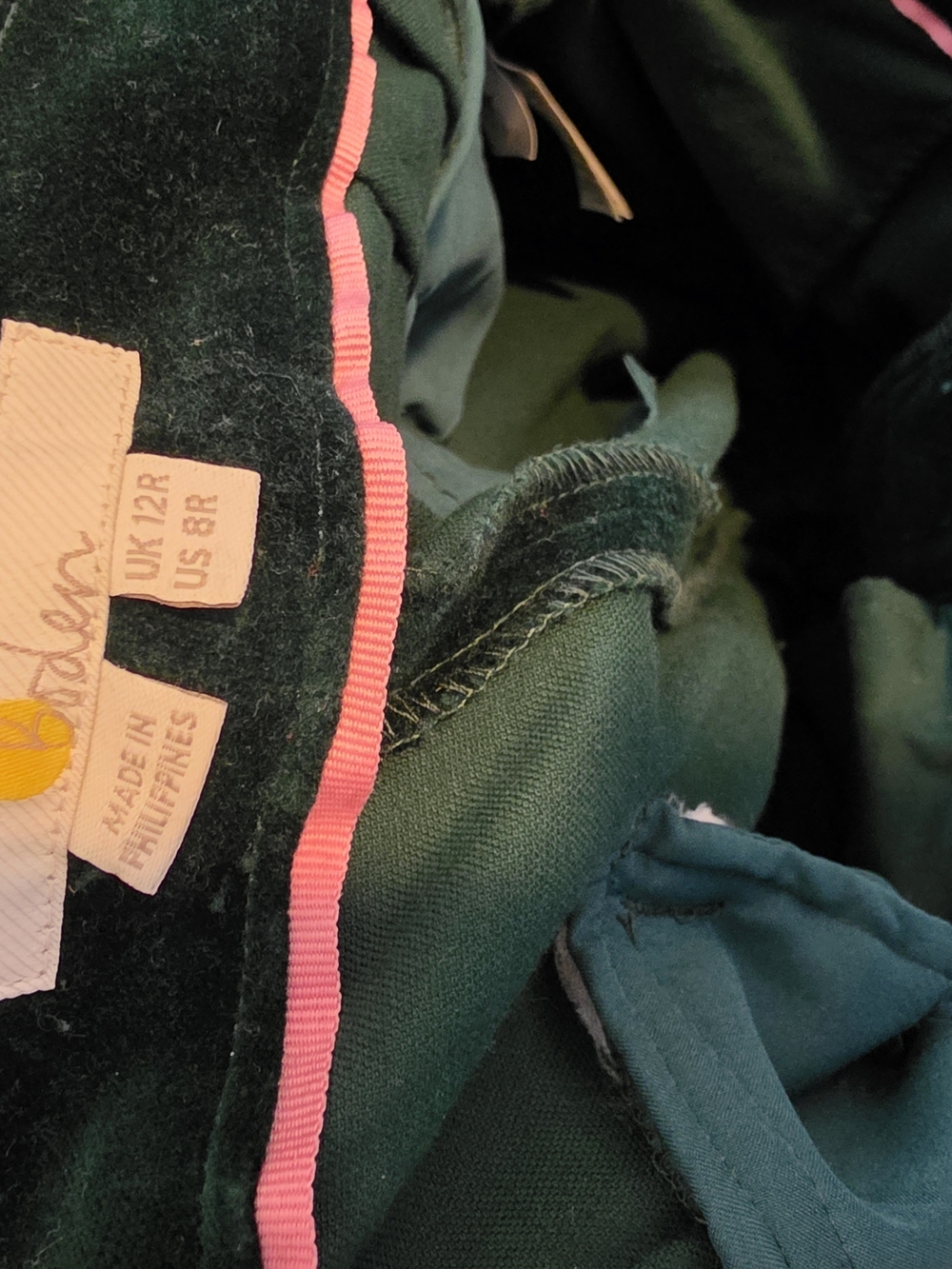 BODEN Velvet Blazer Jacket + Matching Velvet Pants - Dark Green - Picture 7 of 11